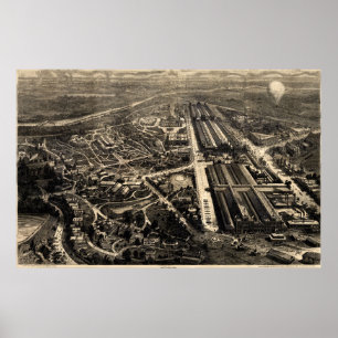 Poster Vue du centenaire de Philadelphie 1876