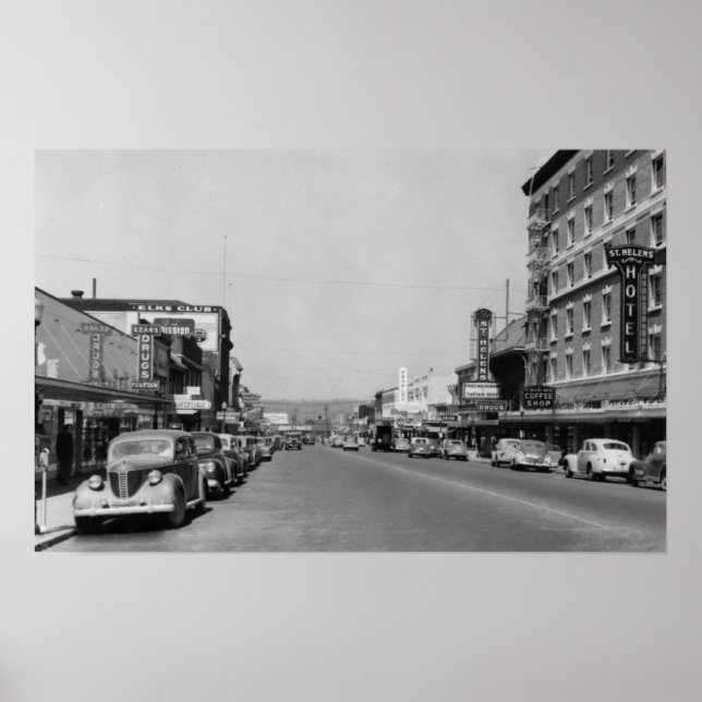 Poster Vue du centre-ville de Chehalis, Washington Photo (Devant)