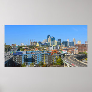 Poster Vue du centre-ville de Kansas City, Missouri