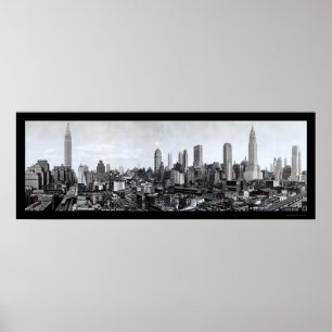 Poster Vue du centre-ville de New York Photo 1931