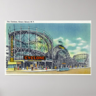 Poster Vue du cyclone Rollercoaster # 2