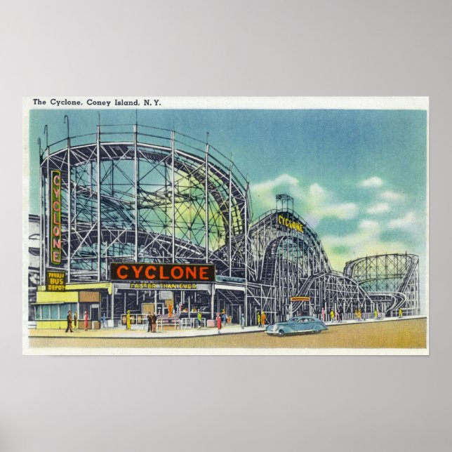 Poster Vue du cyclone Rollercoaster # 2 (Devant)