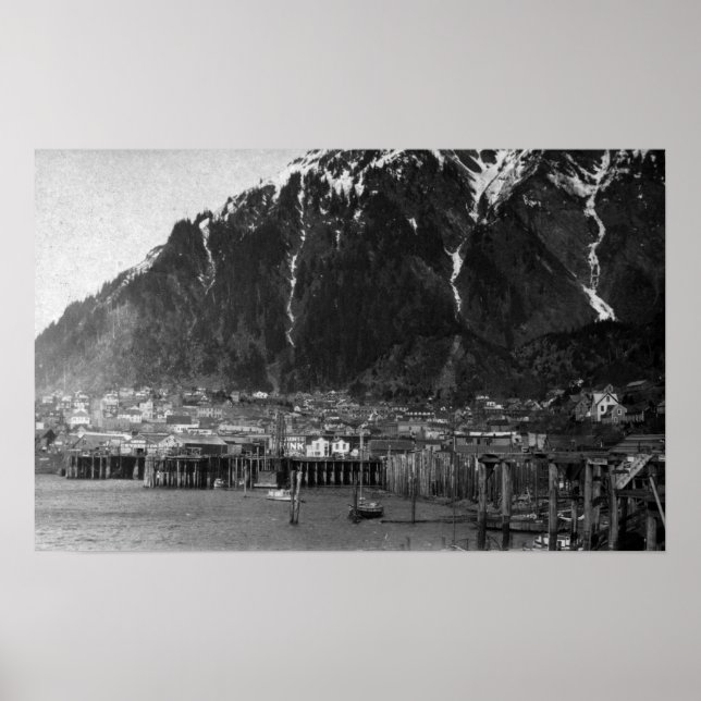 Poster Vue du front de mer de Juneau, Alaska Photographie (Devant)