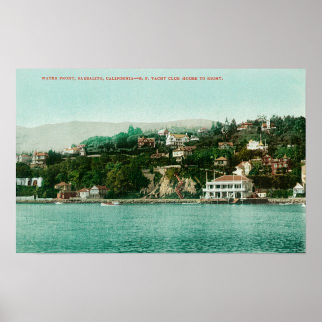 Poster Vue du front de mer de San Francisco Yacht Club (Devant)