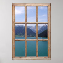 Vue du lac Alpin depuis une fenêtre