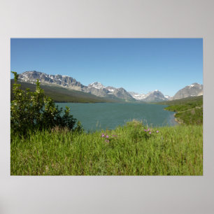 Poster Vue du lac Swiftcurrent au Glacier National Park