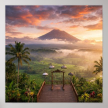 Vue du mont Agung Lahangan Sweet Paysage artistiqu