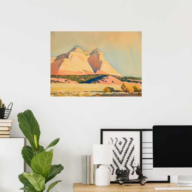 Poster Vue du Mont Carmel, Utah par Maynard Dixon (Bureau à domicile)