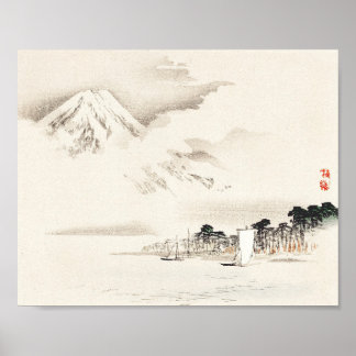 Poster Vue du Mont Fuji par Kōno Bairei