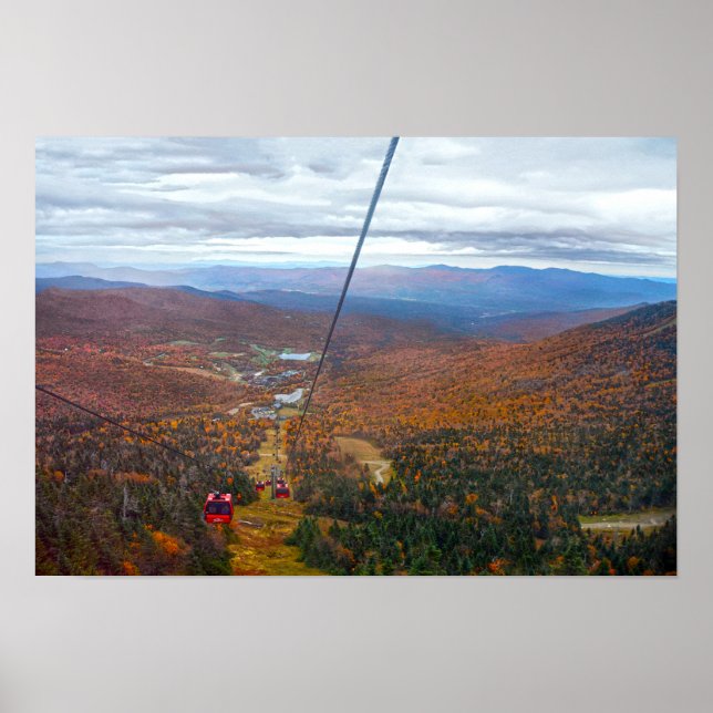 Poster Vue du Mont Mansfield, Vermont, en automne (Devant)