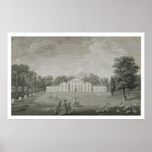 Poster Vue du palais chez Kew de la pelouse, gravée