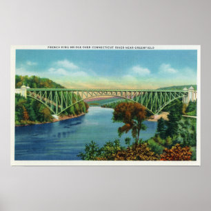 Poster Vue du pont French King sur le Connecticut