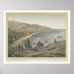Poster Vue du port d'Avalon, Père Noël Catalina Island(12