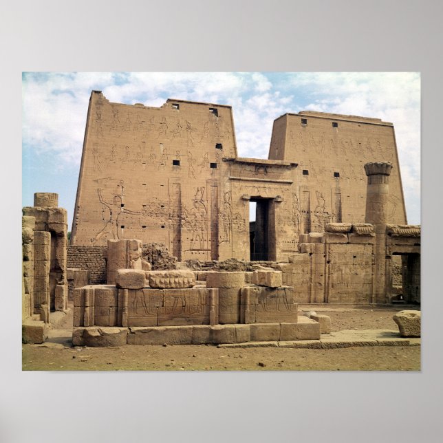 Poster Vue du premier pylône du Temple de Horus (Devant)