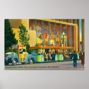 Poster Vue du train d'éléphant