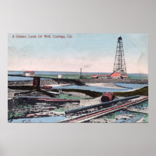 Poster Vue d'un puits de pétrole au puits de pétrole de
