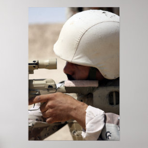 Poster Vue d'un sergent de l'armée irakienne dans une por