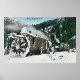 Poster Vue d'une chasse-neige rotatoire dans les