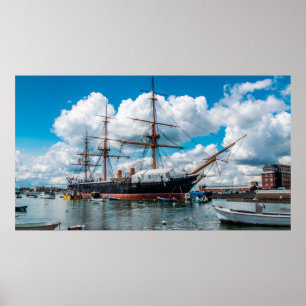 Poster Vue d'une frégate blindée victorienne historique