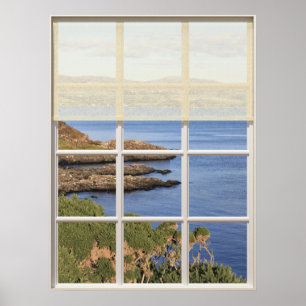 Poster Vue d'une île écossaise depuis une fenêtre