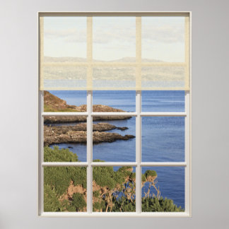 Poster Vue d'une île écossaise depuis une fenêtre