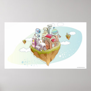 Poster Vue d'une illustration abstraite colorée