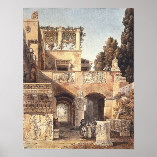 Poster Vue d'une maison romaine 1792 (Devant)