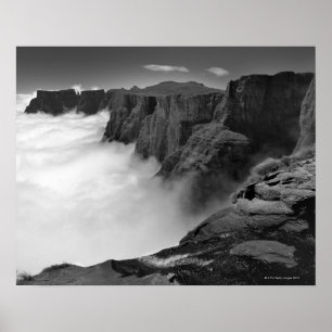 Poster Vue en grand angle noir et blanc