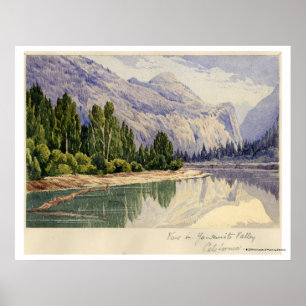 Poster Vue en vallée la Californie de Yo-Semite