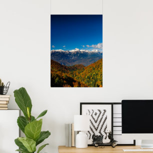 Poster Vue époustouflante du paysage automnal sur le mont