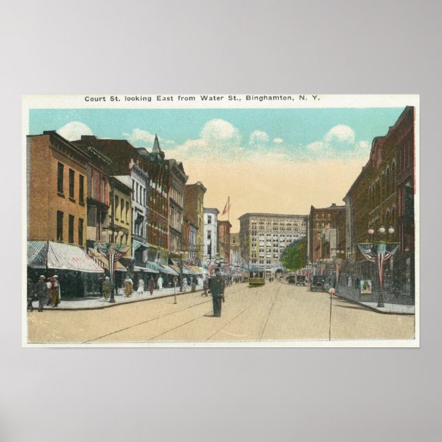 Poster Vue Est de la rue Court depuis la rue Water (Devant)