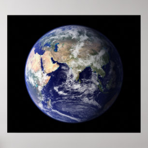 Poster Vue est de marbre bleue d'affiche de la terre