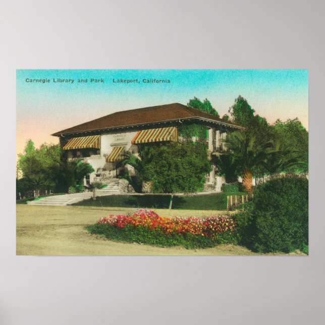 Poster Vue extérieure de Carnegie LibraryLakeport, CA (Devant)