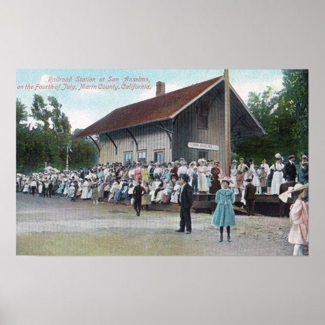 Poster Vue extérieure de la gare ferroviaire sur la 4ème  (Devant)