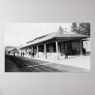 Poster Vue extérieure de la station de train de Colfax