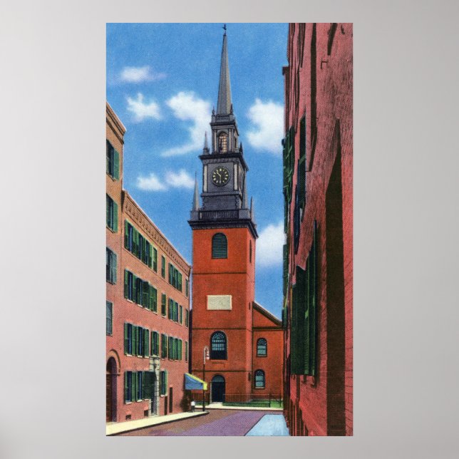 Poster Vue extérieure de l'ancienne église du Nord (Devant)