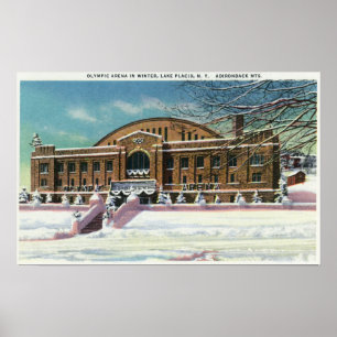 Poster Vue extérieure de l'arène olympique en hiver