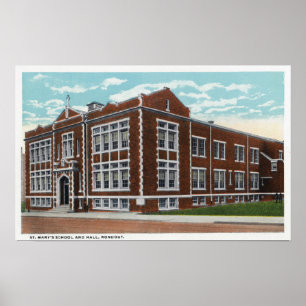 Poster Vue extérieure de l'école et de la salle St. Mary'