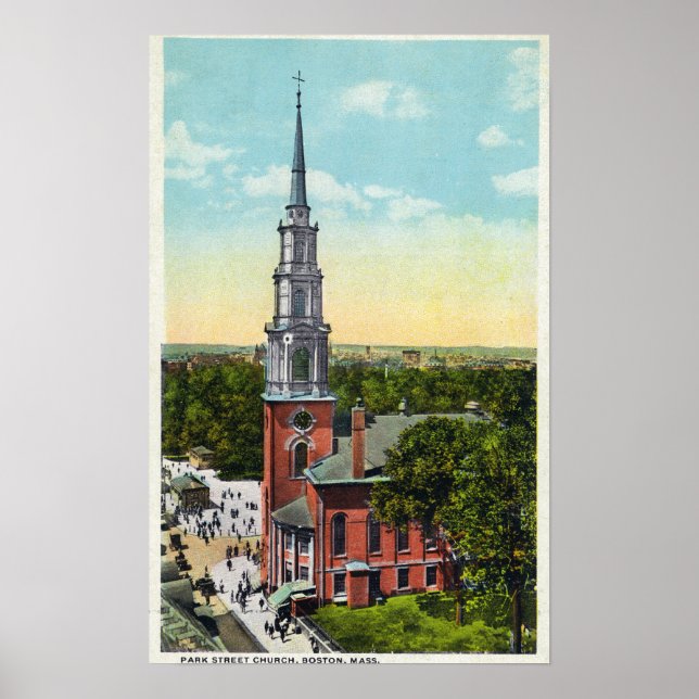 Poster Vue extérieure de Park Street Church (Devant)