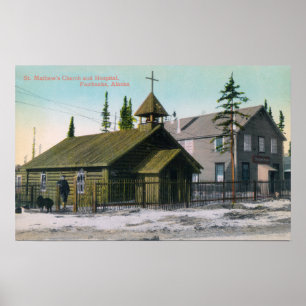 Poster Vue extérieure d'église de St Mathew et