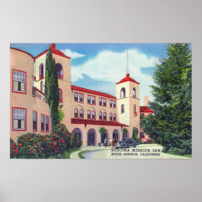 Poster Vue extérieure du Sonoma Mission Inn (Devant)