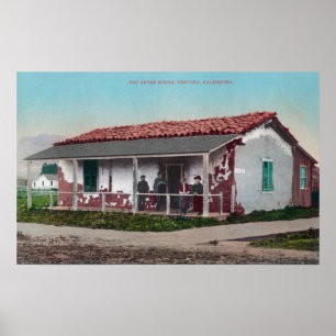 Poster Vue extérieure d'un ancien Adobe HomeVentura, CA