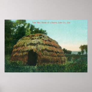Poster Vue extérieure d'un comté de Tule HutLake, CA