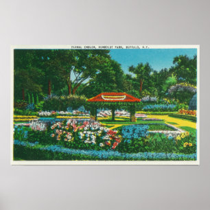 Poster Vue florale d'emblème de parc de Humboldt