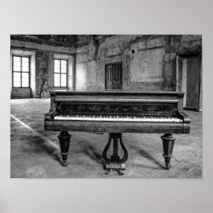 Poster Vue frontale du piano triste
