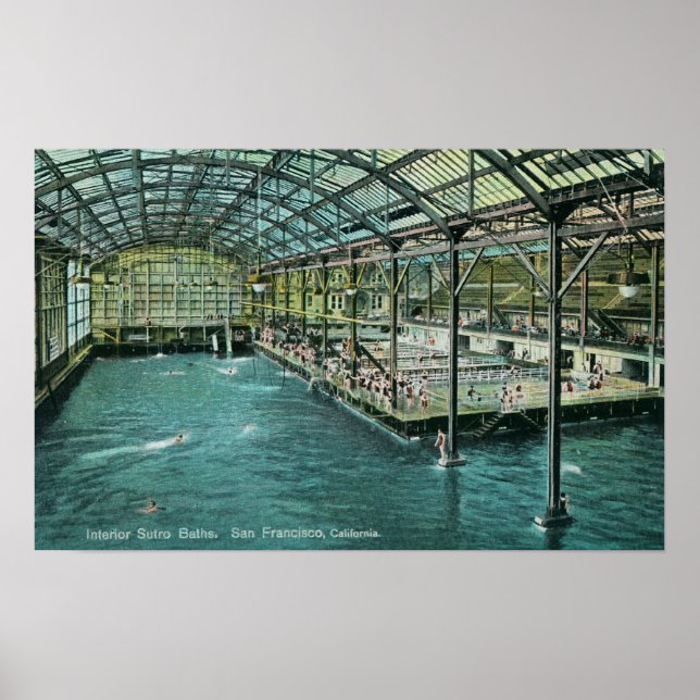 Poster Vue intérieure sur les bains de métro intérieurs (Devant)