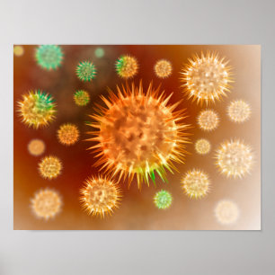 Poster Vue microscopique des cellules cancéreuses
