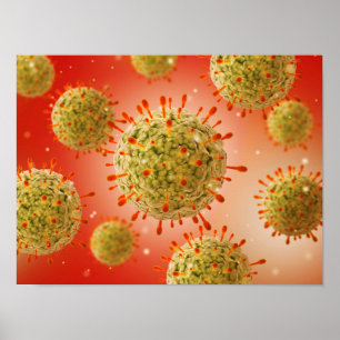 Poster Vue Microscopique Du Virus Herpès 1