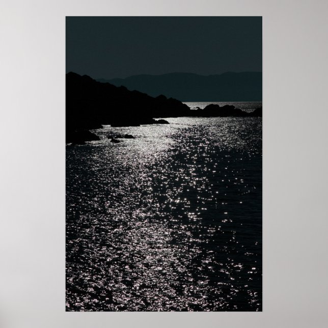 Poster vue nocturne rocheuse rocheuse (Devant)