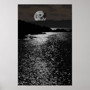 Poster vue nocturne rocheuse rocheuse kerry